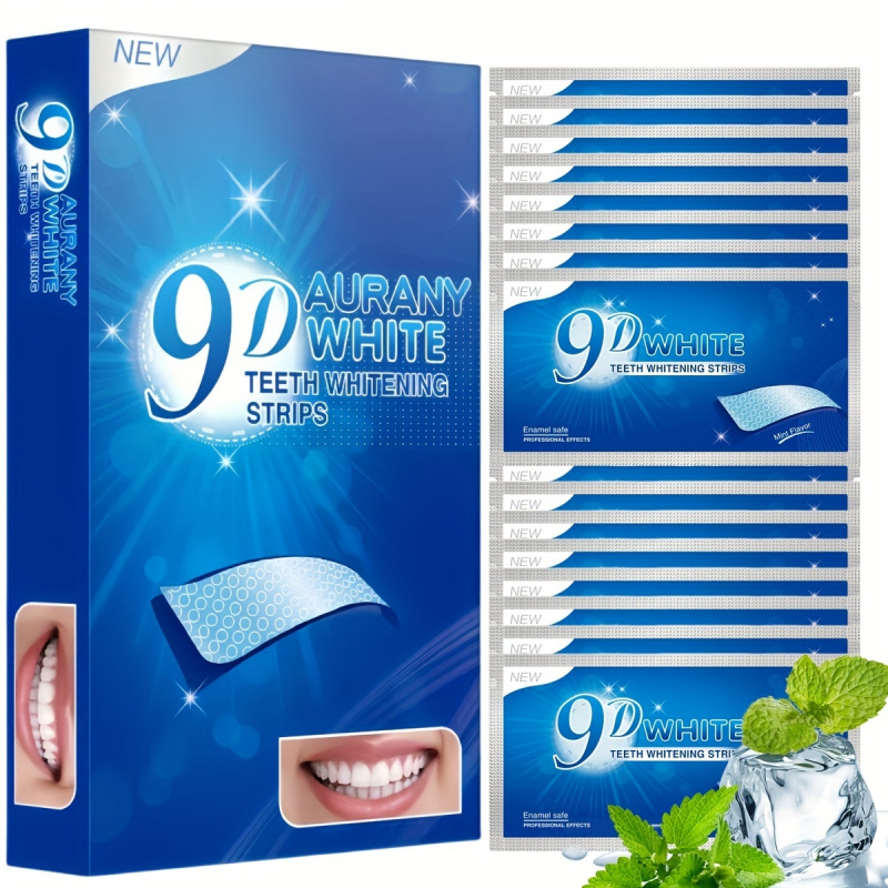 Teeth Whitening Strips Permanent - 21 Pairs of 9D Aurany White