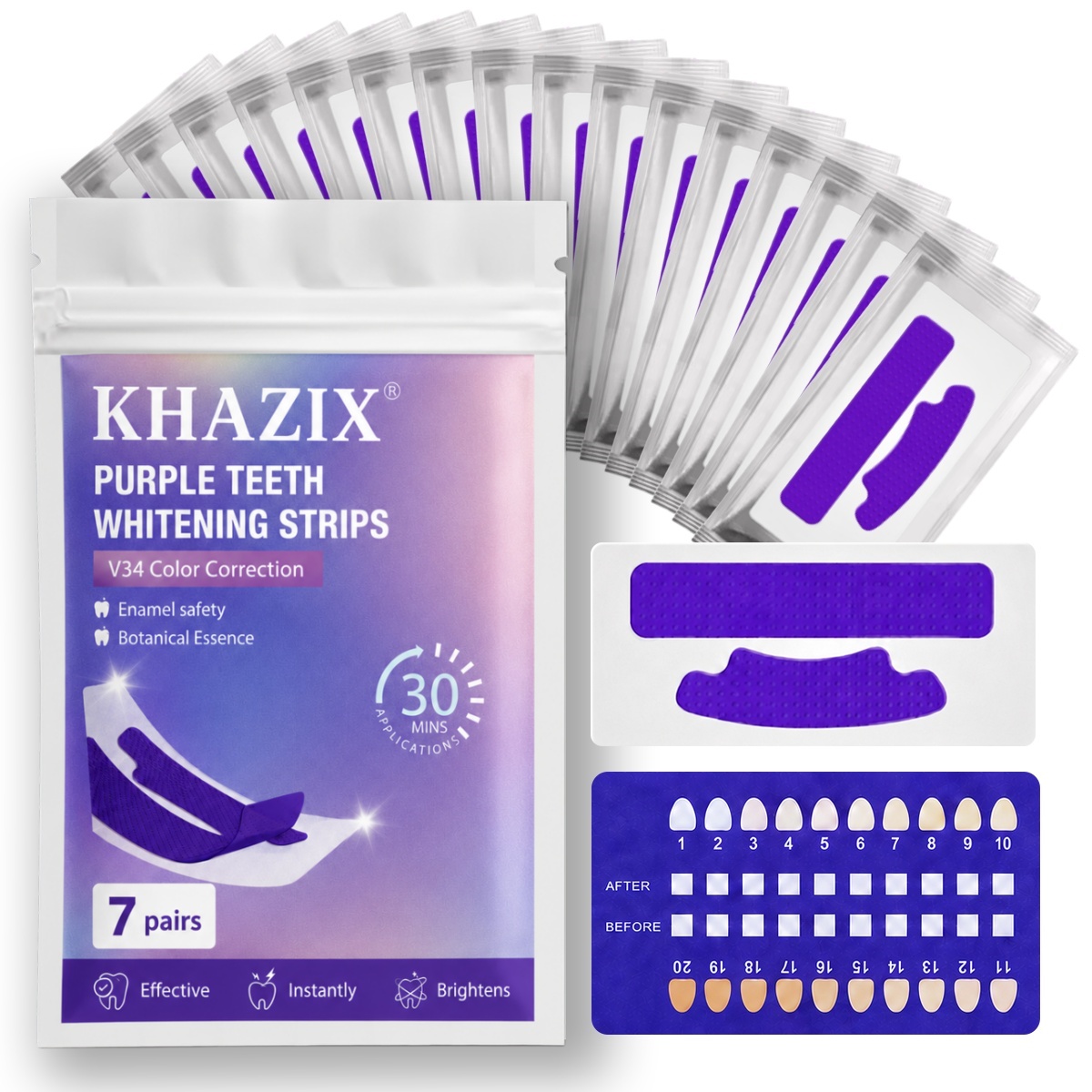 Teeth Whitening Strips Permanent - 1/7 pairs Teeth Whitening Strips for