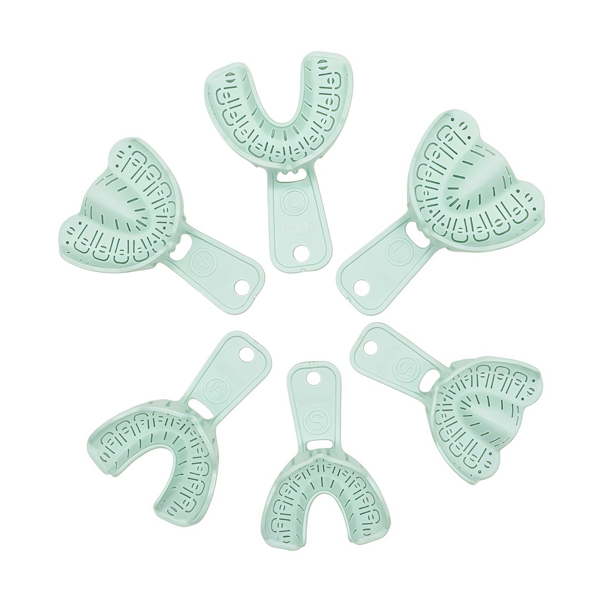 Teeth Whitening Trays - 6pcs Dental Implant Tray Green Full
