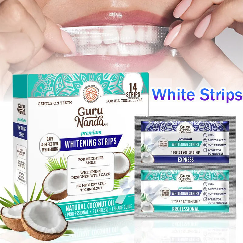 Teeth Whitening Strips Permanent - 1/2/3 Boxes Coconut Oil White Strips,Tooth
