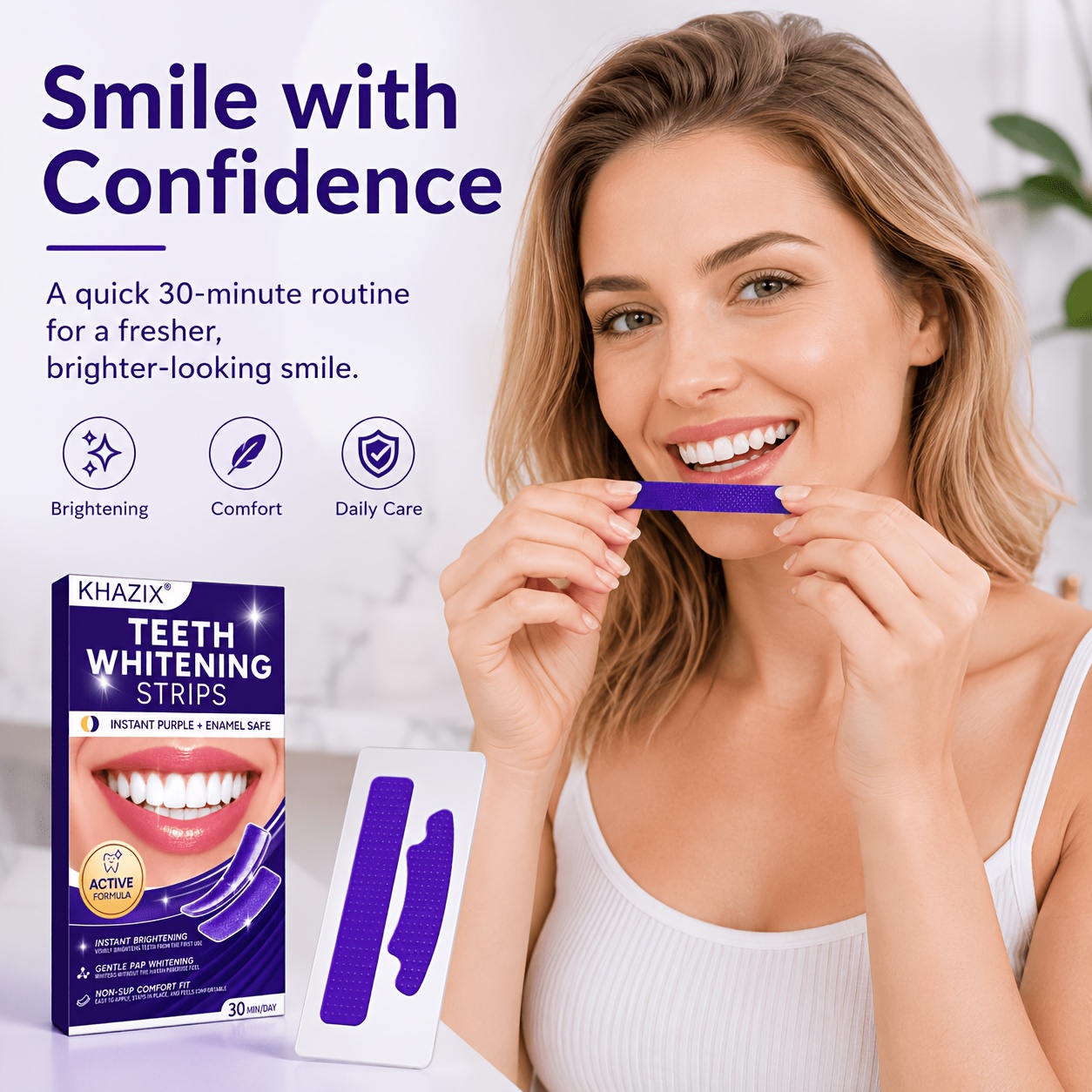 5/10pairs Purple Teeth Whiteni - Teeth Whitening Strips Permanent review and price